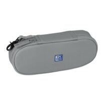 Oxford Kangoo B-Hook Estuche Cofre con Gancho - Bolsillo Interior con Malla - Goma Elastica para Cuadernos - Semirrigido - Color Gris