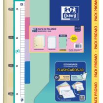 Oxford Live and Go Pack Escolar con Carpeta de Anillas A4 Plus - Recambio Pautado de 80 Hojas - Separadores de Plastico Resistente - Colores Surtidos