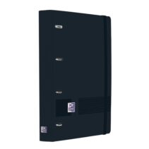 Oxford Europeanbinder Live and Go Carpeta de Anillas - Formato A4+ - Cierre con Goma - Incluye Recambio de 120 Hojas de Linea Horizontal - Color Negro