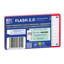 Oxford Pack de 30 FlashCards 2.0 - Formato A7 - Rayado Horizontal 1 Linea - Cartulina de 250g - Digitalizacion de Textos con App - Color Rojo