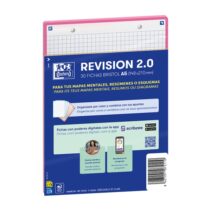 Oxford Pack de 30 FlashCards 2.0 - Formato A5 - Cuadricula 5x5mm - Cartulina de 250g - Digitalizacion de Textos con App - Color Rosa