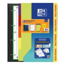 Oxford Live and Go Pack Escolar con Carpeta de Anillas A4 Plus - Recambio Pautado de 80 Hojas - Separadores de Plastico Resistente - Colores Surtidos
