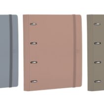 Oxford Europeanbinder Forest Carpeta de Anillas - Formato A4+ - Cierre con Goma - Incluye Recambio de Hojas con Cuadricula 5x5mm - Bolsillo Interior - Lomo de 45mm - Colores Surtidos