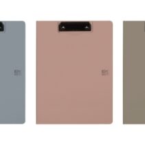 Oxford Forest Carpeta Sujetapapeles con Tapa - Formato A4+ - Pinza Metalica - Polyfoam - Plastico Reciclado - Bolsillo Interior - Apertura 360º - Colores Neutros Surtidos