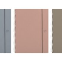 Oxford Forest Carpeta con Espiral de 40 Fundas - Cierre con Goma - Polyfoam - Plastico Reciclado - Colores Neutros Surtidos