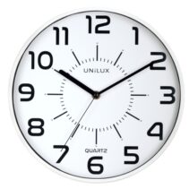 Unilux Unilux Pop Reloj de Pared - Pila Incluida - Numeros Grandes - Mecanismo Silencioso de Cuarzo - Color Blanco