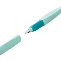 Pelikan Twist Pluma Estilografica - Punta M - Uso Ambidiestro - Seccion Triangular Transversal - Incluye 2 Cartuchos de Tinta - Color Menta