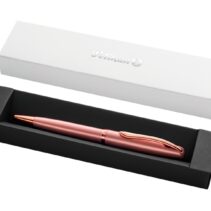 Pelikan Jazz Noble Boligrafo Retractil - Trazo de 1mm - Mecanismo de Giro - Recambio 337M Azul - Estuche de Regalo - Detalles Cromados - Color Rosa