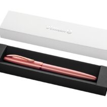 Pelikan Jazz Noble Pluma Estilografica - Punta M - Cuerpo Satinado con Detalles Cromados - Mecanismo de Cartucho Universal - Estuche de Regalo - Color Rosa