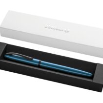 Pelikan Jazz Noble Pluma Estilografica - Punta M - Cuerpo Satinado con Detalles Cromados - Mecanismo de Cartucho Universal - Estuche de Regalo - Color Aguamarina
