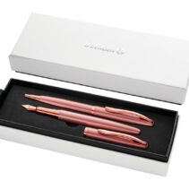 Pelikan Jazz Noble Set de Boligrafo y Estilografica - Cuerpo Satinado con Detalles Cromados - Incluye Estuche de Regalo - Color Rosa