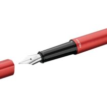 Pelikan Ineo Pluma Estilografica - Punta M - Caja Metalica - Aluminio Anodizado Satinado - Forma de Gota Antivuelco - Incluye Recambio - Color Rojo