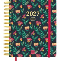Finocam Vitae Agenda de Espiral en Catalan - 16 Meses - Semana Vista Horizontal - Formato 4º - 155x217mm - Tapa Dura - Papel de 80g/m2 - Goma Elastica - Bolsillo con Fuelle - Multicolor