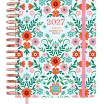 Finocam Vitae Agenda de Espiral en Catalan - 16 Meses - Semana Vista Horizontal - Formato 4º - 155x217mm - Tapa Dura - Papel de 80g/m2 - Goma Elastica - Bolsillo con Fuelle - Multicolor