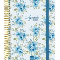 Finocam Cloe Agenda de Espiral en Catalan - 16 Meses - Semana Vista Horizontal - Formato E10 - 155x212mm - Tapa Dura - Papel de 100g/m2 - Goma Elastica - Adhesivos Tematicos - Multicolor