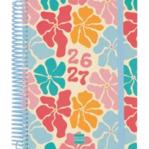 Finocam Diva Agenda Escolar 26/27 en Catalan - 1 Dia por Pagina - Formato 4º - 155x212mm - Tapas de Carton Forrado - Papel de 80g/m2 - Espiral - Esquinas Microperforadas - Multicolor