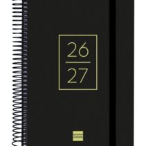 Finocam Secundaria Agenda Escolar 26/27 en Catalan - 1 Dia por Pagina - Formato 4º - 155x212mm - Tapas de Polipropileno - Papel de 80g/m2 - Espiral - Esquinas Microperforadas - Color Negro