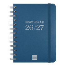 Finocam Cosmo Flex Agenda Escolar 26/27 en Catalan - Semana Vista Horizontal - Formato 8º - 120x169mm - Tapas de Polipropileno - Papel de 80g/m2 - Espiral - Esquinas Microperforadas - Color Azul