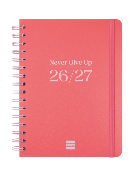 Finocam Cosmo Flex Agenda Escolar 26/27 en Catalan - Semana Vista Horizontal - Formato 4º - 155x212mm - Tapas de Polipropileno - Papel de 80g/m2 - Espiral - Esquinas Microperforadas - Color Rojo