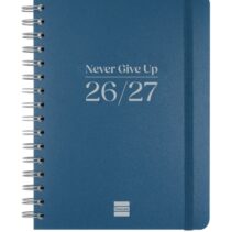 Finocam Cosmo Flex Agenda Escolar 26/27 en Catalan - Semana Vista Horizontal - Formato 4º - 155x212mm - Tapas de Polipropileno - Papel de 80g/m2 - Espiral - Esquinas Microperforadas - Color Azul