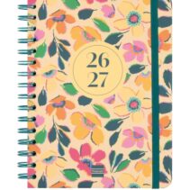 Finocam Cosmo Cart Agenda Escolar 26/27 en Catalan - Semana Vista Horizontal - Formato 4º - 155x212mm - Tapas de Carton Forrado - Papel de 80g/m2 - Espiral - Esquinas Microperforadas - Multicolor