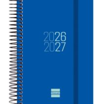 Finocam Espir Agenda Escolar 26/27 en Catalan - 1 Dia por Pagina - Formato E8 - 120x171mm - Tapas de Polipropileno - Papel de 70g/m2 - Espiral Metalica - Esquinas Microperforadas - Color Azul