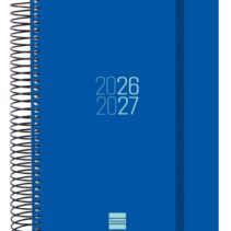Finocam Espir Agenda Escolar 26/27 en Catalan - 1 Dia por Pagina - Formato E10 - 155x212mm - Tapas de Polipropileno - Papel de 70g/m2 - Espiral Metalica - Esquinas Microperforadas - Color Azul