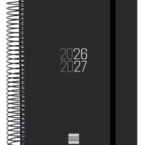Finocam Espir Agenda Escolar 26/27 en Catalan - 1 Dia por Pagina - Formato E10 - 155x212mm - Tapas de Polipropileno - Papel de 70g/m2 - Espiral Metalica - Esquinas Microperforadas - Color Negro