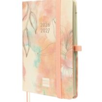 Finocam Minimal Agenda de Tapa Dura Internacional - 18 Meses - Semana Vista Horizontal - Formato M3 - 100x150mm - Papel Crema de 80g/m2 - Bolsillo Interior - Cierre con Goma - Multicolor
