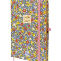 Finocam Minimal Agenda de Tapa Dura Internacional - 18 Meses - Semana Vista Horizontal - Formato M5 - 140x190mm - Papel Crema de 80g/m2 - Bolsillo Interior - Cierre con Goma - Multicolor
