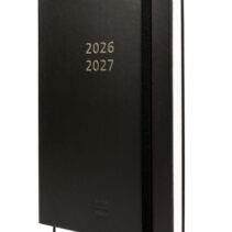 Finocam Mara Agenda de Tapa Flexible Internacional - 18 Meses - Semana Vista Vertical - Formato Y10 - 140x204mm - Papel de 80g/m2 - Esquinas Microperforadas - Cierre con Goma - Color Negro