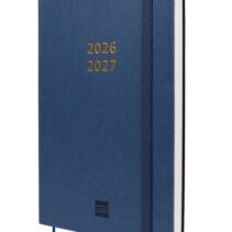 Finocam Mara Agenda de Tapa Flexible Internacional - 18 Meses - Semana Vista Vertical - Formato Y10 - 140x204mm - Papel de 80g/m2 - Esquinas Microperforadas - Cierre con Goma - Color Azul