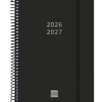 Finocam Espiral Agenda Internacional - 18 Meses - Semana Vista Horizontal - Formato E10 - 155x212mm - Tapas de Polipropileno - Papel de 80g/m2 - Esquinas Microperforadas - Color Negro