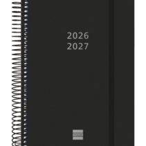 Finocam Espiral Agenda Internacional - 18 Meses - 2 Dias por Pagina - Formato E10 - 155x212mm - Tapas de Polipropileno - Papel de 70g/m2 - Esquinas Microperforadas - Color Negro