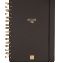 Finocam Haiku Agenda de Espiral - 16 Meses - Semana Vista Horizontal - Formato E10 - 155x212mm - Tapa Dura - Papel de 95g/m2 - Cierre con Goma Elastica - Color Negro