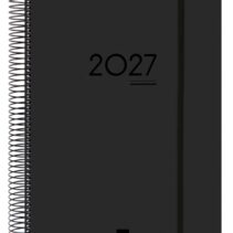 Finocam Ikon Agenda de Espiral Internacional - 16 Meses - 1 Dia por Pagina - Formato E40 - 210x297mm - Tapas de Polipropileno - Papel de 70g/m2 - Goma Elastica - Adhesivos Tematicos - Color Negro
