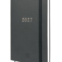 Finocam Dotted Agenda de Tapa Flexible Internacional - 16 Meses - Semana Vista Horizontal - Formato Y10 - 140x204mm - Papel de 80g/m2 - Esquinas Microperforadas - Cierre con Goma - Color Negro