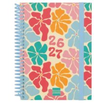 Finocam Diva Agenda Escolar 26/27 - Semana Vista Horizontal - Formato 8º - 120x164mm - Tapas de Carton Forrado - Papel de 80g/m2 - Espiral de Plastico - Esquinas Microperforadas - Multicolor