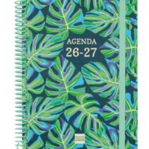 Finocam Diva Agenda Escolar 26/27 - Semana Vista Horizontal - Formato 4º - 155x212mm - Tapas de Carton Forrado - Papel de 80g/m2 - Espiral de Plastico - Esquinas Microperforadas - Multicolor