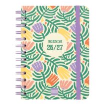 Finocam Cosmo Cart Agenda Escolar 26/27 - Semana Vista Horizontal - Formato 8º - 120x169mm - Tapas de Carton Forrado - Papel de 80g/m2 - Espiral Metalica - Esquinas Microperforadas - Multicolor