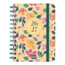Finocam Cosmo Cart Agenda Escolar 26/27 - Semana Vista Horizontal - Formato 8º - 120x169mm - Tapas de Carton Forrado - Papel de 80g/m2 - Espiral Metalica - Esquinas Microperforadas - Multicolor