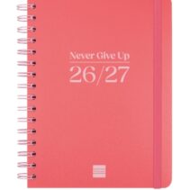 Finocam Cosmo Flex Agenda Escolar 26/27 - Semana Vista Horizontal - Formato 4º - 155x212mm - Tapas de Polipropileno - Papel de 80g/m2 - Espiral Metalica - Esquinas Microperforadas - Color Rojo