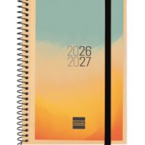 Finocam Espir Agenda Escolar 26/27 - Semana Vista Horizontal - Formato E8 - 120x171mm - Tapas de Polipropileno - Papel de 80g/m2 - Espiral Metalica - Esquinas Microperforadas - Multicolor