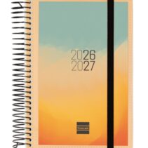 Finocam Espir Agenda Escolar 26/27 - 1 Dia por Pagina - Formato E8 - 120x171mm - Tapas de Polipropileno - Papel de 70g/m2 - Espiral Metalica - Esquinas Microperforadas - Multicolor