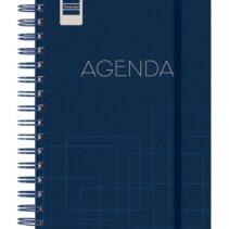 Finocam Institut Agenda Escolar 26/27 - Semana Vista Vertical - Formato 4º - 155x215mm - Tapas de Polipropileno - Papel de 90g/m2 - Espiral Metalica - Color Azul Marino