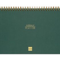 Finocam Haiku Planificador sin Fechar - Internacional - Semana Vista Vertical - 240x165mm - Tapa Dura - Papel de 95g/m2 - 57 Semanas - Espiral Metalica - Color Verde