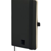 Finocam Nexo Cuaderno de Tapa Blanda - 72 Hojas - 90x150mm - Papel Crema de 80g/m2 - Liso - Bolsillo Interior - Cierre con Goma - Hojas Microperforadas - Color Negro