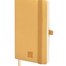 Finocam Nexo Cuaderno de Tapa Blanda - 72 Hojas - 90x150mm - Papel Crema de 80g/m2 - Liso - Bolsillo Interior - Cierre con Goma - Hojas Microperforadas - Color Camel