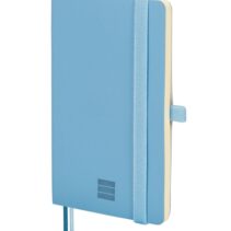 Finocam Nexo Cuaderno de Tapa Blanda - 72 Hojas - 90x150mm - Papel Crema de 80g/m2 - Liso - Bolsillo Interior - Cierre con Goma - Hojas Microperforadas - Color Azul Celeste