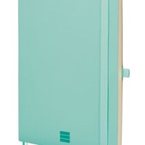 Finocam Nexo Cuaderno de Tapa Blanda - 72 Hojas - Formato A5 - 148x210mm - Papel Crema de 80g/m2 - Liso - Bolsillo Interior - Cierre con Goma - Hojas Microperforadas - Color Turquesa